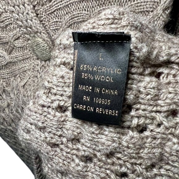 Sloni Brown Indie Chunky Knit Sweater Whimsigoth Granola Knit Fur Waffle Large - Picture 8 of 16